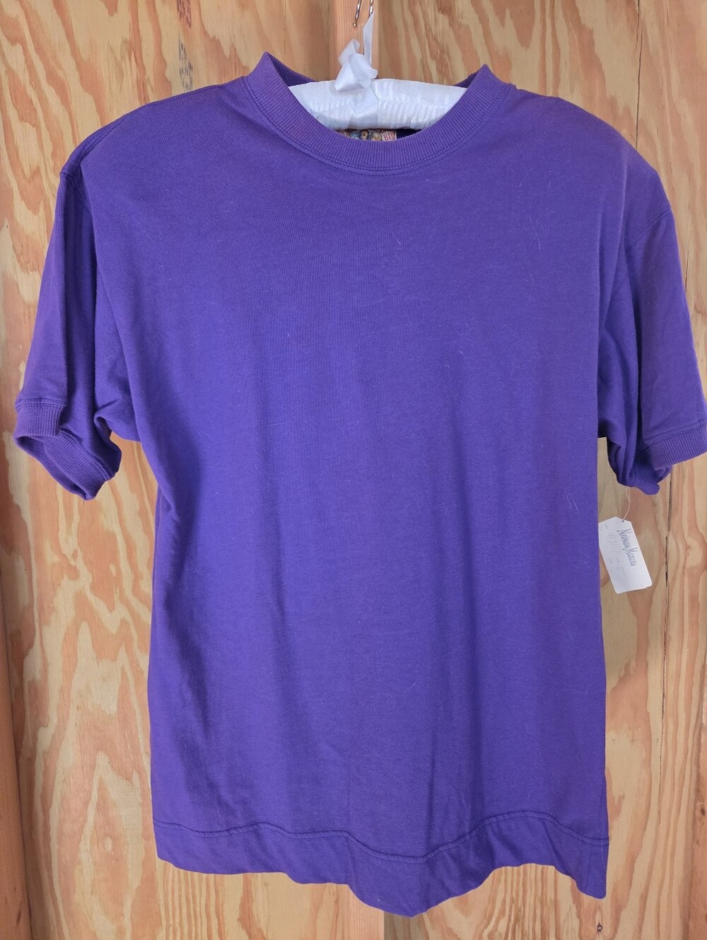 Vintage NWT Gene Ewing BIS Purple Wrinkled Rich T-Shirt Medium Neiman Marcus